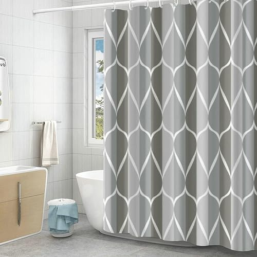 Bishilin Duschvorhang Polyester Wasserdicht, Badvorhang Anti-Schimmel 150X180CM Duschvorhang Muster Infinity Duschvorhang Wasserdicht