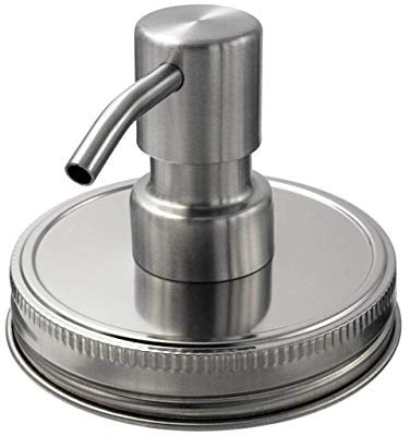 Mason Jar Lifestyle Satin/Brushed #5 Rust Proof Soap Pump Dispenser (Wide Mouth Lid Kit)