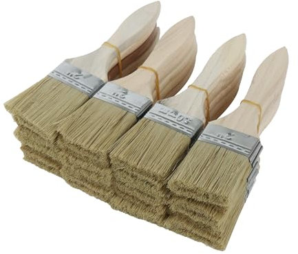 logyues 2 Inch Paint Stains Brush Wood Handles Brush Pack of 20