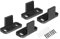 2 Pairs Barn Door Guides Plastic Adjustable Sliding Barn Door Floor Guide with 8 Screws Door Hardware - Black