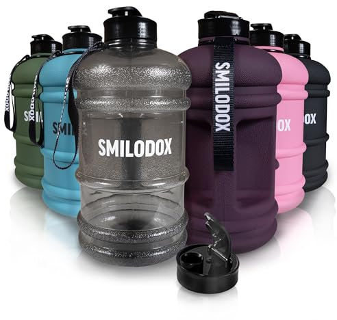 SMILODOX Trinkflasche Unisex Sport Fitness Gym Training Wasserflasche Bottle-2,2l, Farbe:Anthrazit