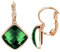 Vissen Boucles D'oreilles Cristal Vert Pendante Femme Boucle D'oreille Plaqué Or Dormeuse Pierre Verte Piercing Bijoux Cadeau