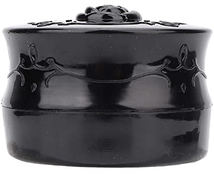 Contenitori di polvere per il trucco, piccola scatola di polvere vuota portatile vintage con setaccio e soffio di polvere, 2,2 x 1,4 pollici (nero)