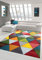 Teppich-Traum Moderner Teppich Wohnzimmer abstraktes Design buntes Dreieckmuster rot grün orange bunt - pflegeleicht Größe 160x230 cm