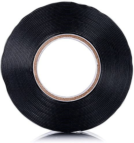 YoiYee Black Waterproof Self Amalgamating Tape, Self-Fusing Silicone Rubber Material, for plumber/Stop Leak/Leaking Pipe Sealing/Water Hose Repair/Electrical Cable Insulation, 25mm Wide