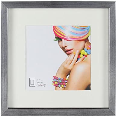 IDEAL TREND 3D Objektrahmen Holz Bilderrahmen quadratisch Wanddeko Collage Poster Fot Rahmen: Farbe: Silber-Antik | Format: 30x30