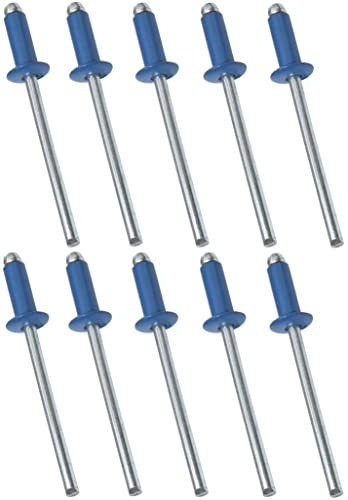 AERZETIX - C48072 - Set 10 rivetti a strappo standard Ø4x10mm - colore blu genziana RAL 5010 - DIN 7337 - rivetto a strappo con asta rompi - in acciaio/alluminio