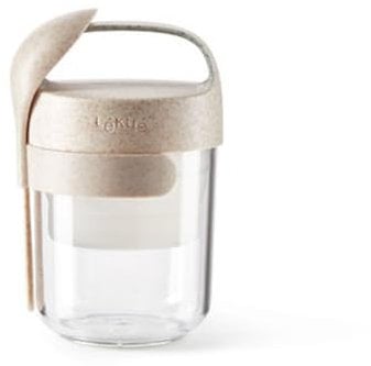 Lékué Recipiente/Jarra hermética para transportar alimentos, Jar To Go Organic, Beis, 400 ml