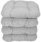 Highliving 4er Set Sitzkissen 38x38 cm Sitzpolster Stuhlkissen Outdoor & Indoor Kissen Weiche Kissen für Gartenstühle, Kissen mit 8cm Schaumstoff Polsterung - Hergestellt in Polen (Silber)