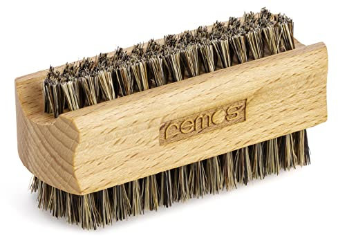 REMOS Hand- & Nagelbürste beidseitig mit Naturborste grau aus Buchenholz