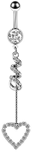Skcess Piercing Schmuck, Bauchnabel Pricing Silber Edelstahl Rundschliff Zitronenquarz Bauchnabel Nagel