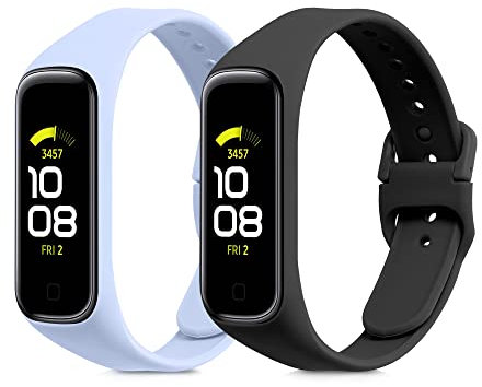 kwmobile 2X Sportarmband kompatibel mit Samsung Galaxy Fit 2 Armband - Fitnesstracker Band Set aus TPU Silikon