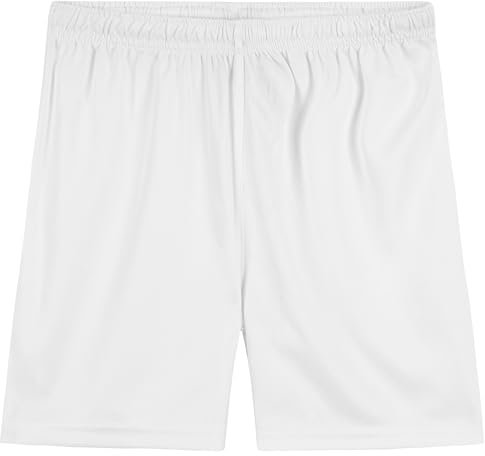 Pantalón Corto Niño Deporte, Pantalones Cortos Gimnasio, Short Deportivo Niño Niña Escolar, Ropa Deportiva para Niños y Adolescentes 4-14 Años (Blanco, 5-6 años)