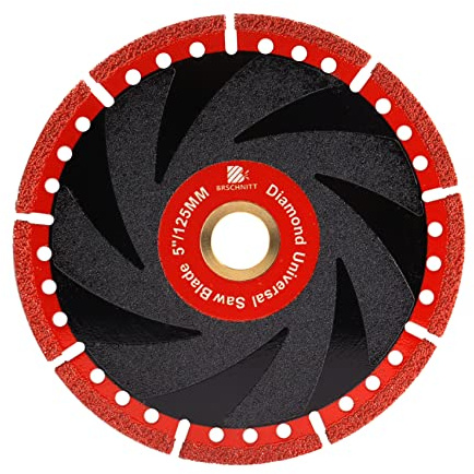 Metal Cutting Diamond Blade - BRSCHNITT 125mm All-Purpose Diamond Saw Blade for Rebar Sheet Metal Angle Iron Stainless Steel Concrete.