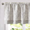 TOPICK Leinen Scheibengardinen 1er Pack Blumen Blickdicht Küchengardinen 125H x 45B(cm) Frühling Landhausstil Gardinen Verdunkelnd Vorhänge Kurz Bistrogardine Volant Wohnzimmer Fenster Grau auf Beige