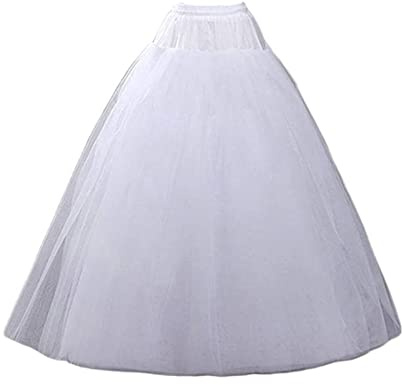SuBleer A-line Hoopless Petticoat Crinoline 4 layers Underskirt Slips for Wedding Dress Plus Size