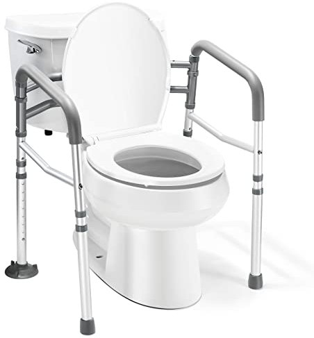 Medical king Toilet Safety Rail - Adjustable Detachable Toilet Safety Frame with Handles Heavy-Duty Toilet Safety Rails Stand Alone - Toilet Safety Rails for Elderly, Handicapped - Fits Most Toilets