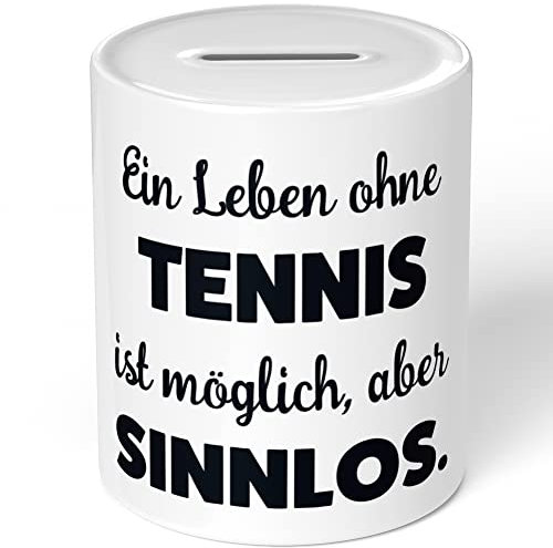 JUNIWORDS Spardose Sparbüchse, EIN Leben ohne Tennis ist möglich, Aber sinnlos (1009680)