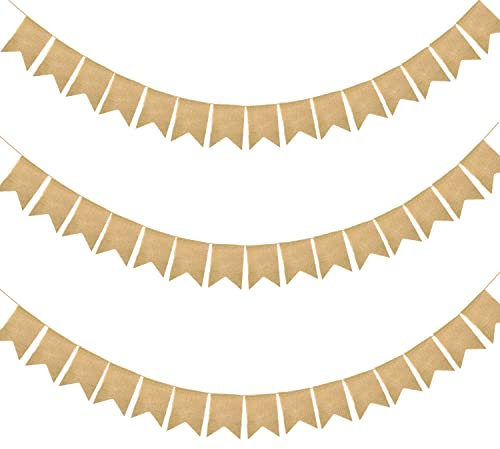 Bandierina Banner 10.5M Festone con Bandierine 45 Pcs Ghirlanda Bandierine Stoffa Vintage per Decorazione di Compleanno Matrimoni Battesimo Natale
