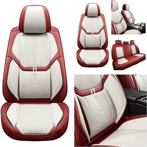 DENGFU Autositzbezüge, universal, vollständiges Set, für Dacia Sandero Stepway Sandero 2/3 Stepway, weiß