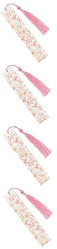 EXCEART 4 Stück Blumen-epoxy-lesezeichen Buchmarker Geschenkt Trockenblumen Zur Dekoration Echte Blumen Lesezeichen Seitenmarkierung Lesen Geschenke Reisen Ornamente Quaste Empfindlich