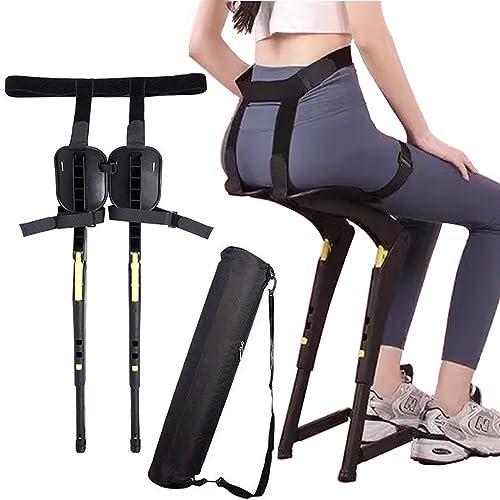 Miuxe Leichtgewichtiger Klappstuhl, Stuhlfreier Stuhl Wearable Leg Ergonomics Lightweight Seat, 3-Gang Höhenverstellbar, Tragbarer Hochstuhl | Wandern, Reisen, Backpacking, Angeln