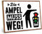 ARTFAVES® Holzschild mit Spruch - Die Ampel muss weg | Retro Vintage Schild Deko Geschenk | Politik | Größe: 28 x 19 cm