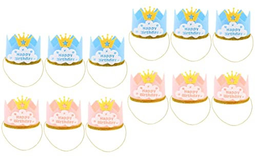 UPKOCH 12 Stk Geburtstagshut Brautkrone Dekoration Mini-geburtstagshüte Geburtstagsparty-zubehör Jungenhut Kindergeburtstag Geburtstag Kopfschmuck Geburtstag Taira Tuch Stoff Requisiten