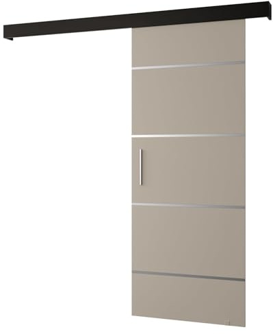 Schiebetür Komplettset - Schiebetürsystem Salwador 4 - Schiebetüren - Trennwände - Raumteiler - Innentüren, Tür 90x204 cm - Schiebetür Schiene - Zimmertür mit Schiebetür Griff - Saloontür