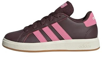 adidas Unisex Kids Grand Court Lifestyle Tennis Lace-Up Shoes, Aurora Ruby/Bliss Pink/Off White, 3 UK