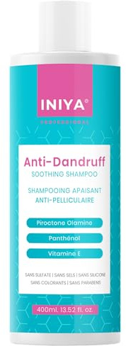 Iniya Anti-Dandruff Shampoo gegen Haare, 400 ml | Shampoo ohne Sulfate | Beruhigendes Shampoo | Französische Marke