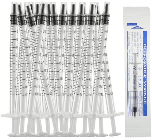 LOPYXBR 200 Stück 1ml Kolostrum Spritze, Einwegspritzen 1ml Spritze Steril, Spritzen 1ml ohne Nadeln Einzelverpackung für wissenschaftliche Labore, Gießen, Nachfüllen, Füttern von Haustieren