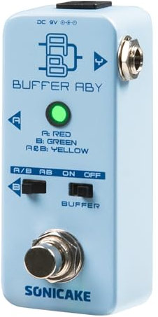 SONICAKE Buffer ABY Guitar Pedal ABY Line Selector AB Switch True Bypass with Buffer Switch