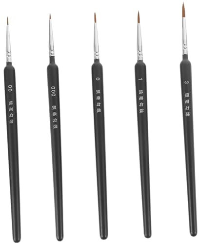 HAPINARY Lot De 15 Pinceaux De Détail 5 Tailles 000 À 3 Manches Poils En Nylon À Pointe Fine Pour Miniatures Peinture Par Numéro