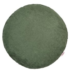 beties Farbton-Serie Kissenbezug rund ca. Ø40 cm Premium Uni Kissenhülle aus deutschem Unternehmen, Chenille-Haptik in Raumausstatter Qualität - oliven-grün
