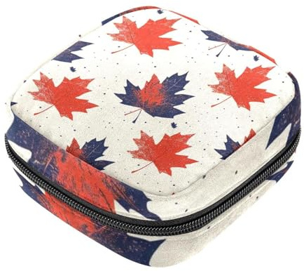 Bolsas de almacenamiento de servilletas sanitarias, bolsa de almohadilla menstrual de hoja de arce de tinta, bolsa de tela Oxford, bolsas de copa menstrual, almohadilla de lactancia, bolsas de tampón