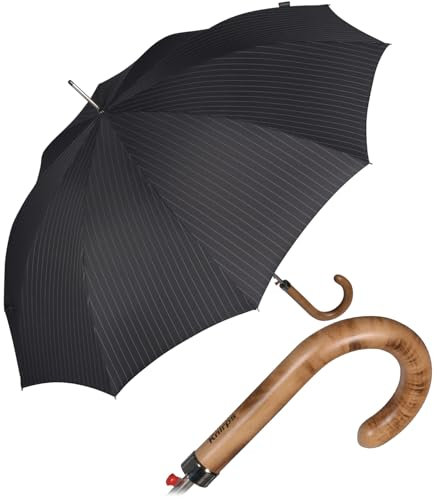 Knirps Herren Stockschirm Regenschirm Long AC - pinestripe Black