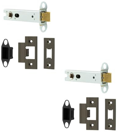 2 Pack Heavy Duty Tubular Latches - 45 Degree Short Travel 102mm in Antique Brass Finish