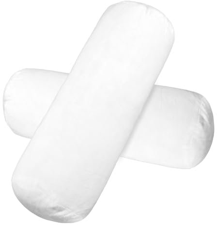 Lnngub 2 Stück Langer Nackenrollenbezug, 40x15cm Weißer Nackenkissenbezug Abnehmbarer Kissenbezug mit Reißverschluss Zylindrischer Kissenbezug für Kissenrollen aus Memory-Schaum und Nackenkissenrollen