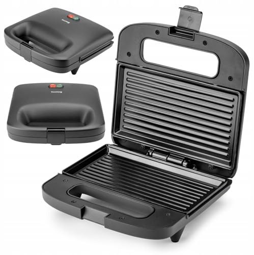 Huslog Tostadora, Sandwichera, Sandwich, Revestimiento Antiadherente, 750w, Panini, Negro