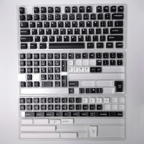 FKRTQIYN KBDIY Retro Schwarz -Weiß -PBT -Schlüsselcaps 174 Double Shot Profile Mechanische -Tastaturen
