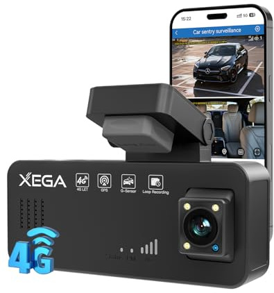 XEGA 4G LTE Dual Dashcam Auto mit SIM Karte Wechselbare,OBD-Gespeist
