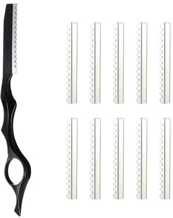 SEWACC Haarstyling Ausdünnrasierer Klingen Edelstahlklingen Ergonomischer Griff Für Hause Und Professionellen Gebrauch