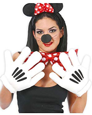 Guirca-16579 Mickey Maus oder Minnie Gepolsterte Handschuhe für Mascotte 3+ 3+, weiß, 440081