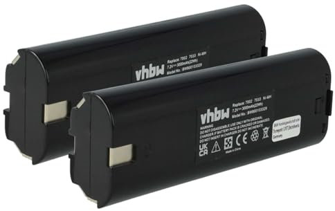 vhbw 2X Akku kompatibel mit Makita 6018DWBE, 6018DWE, 6019D, 6019DW, 6019DWBE, 6019DWE, 6019DWLE Elektrowerkzeug (3000 mAh, NiMH, 7,2 V)