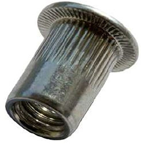 irsa24 Tuercas de remache ciego, 10/20/50/100 unidades, acero inoxidable A2, cabeza plana, tuerca remachadora (100, M5 x 12 mm)