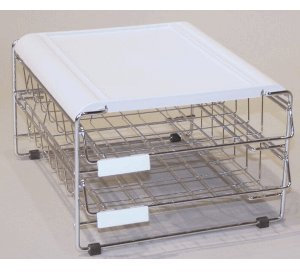 Grieshaber Briefablage-Gestell 2 Körbe Längsformat B4 chrom