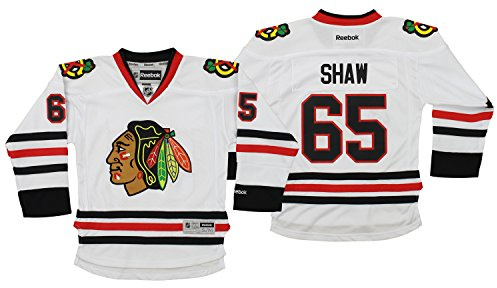 Reebok NHL Youth Chicago Blackhawks Andrew Shaw #65 Spielertrikot, Jungen, weiß, Small/Medium