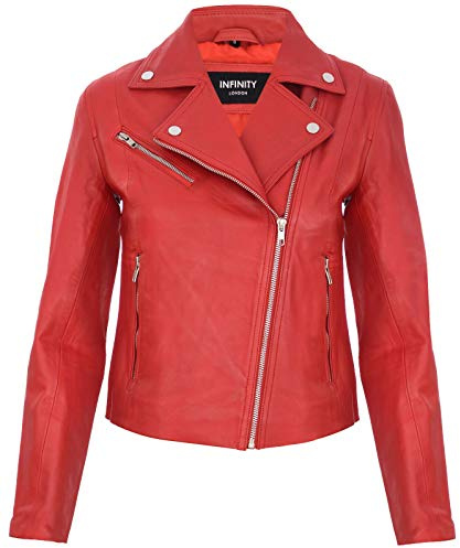 Giacca da Donna Stile vintage in Vera Pelle Con Zip da Motociclista