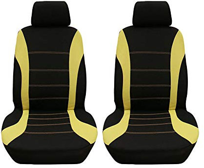 Auto Sitzbezüge Komplettset 5&7 Sitzer Autositzschoner Universal für Auto Vans MPVs Gelb 4 Stück